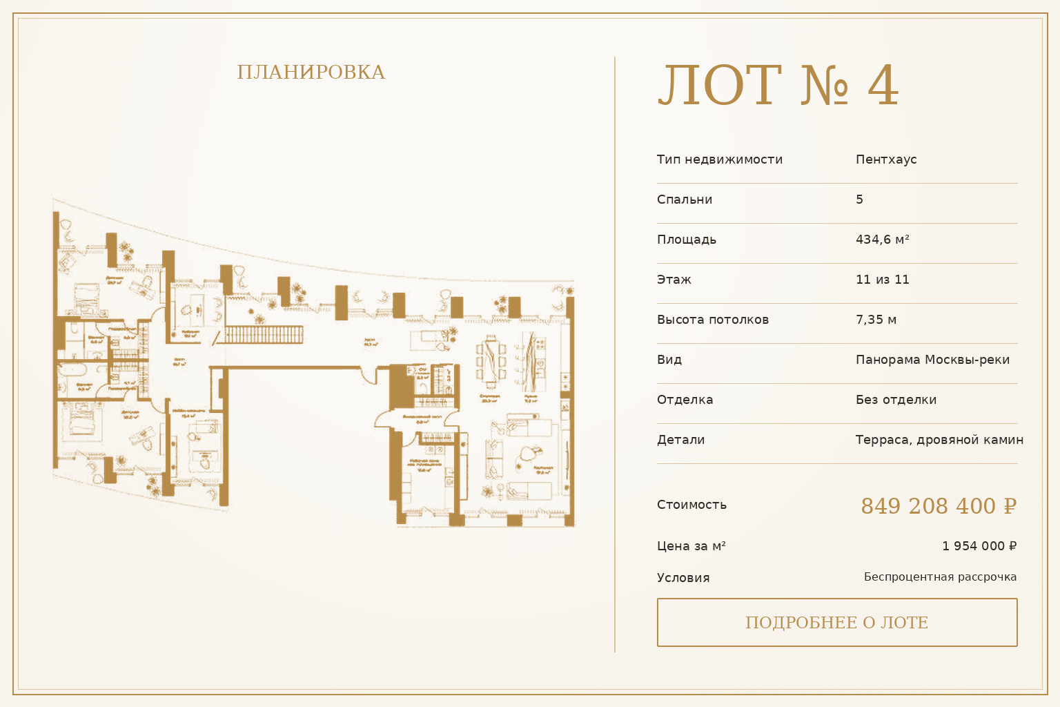 Лот №4 — Пентхаус