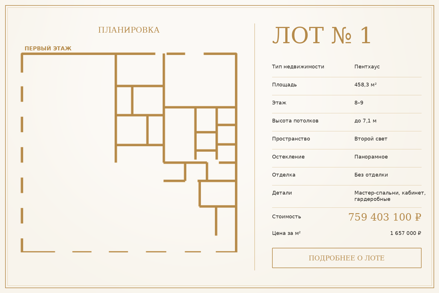 Лот №1 — Пентхаус